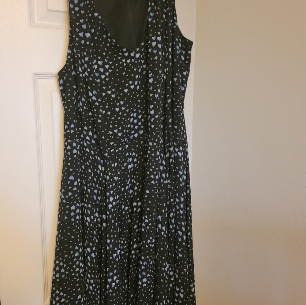 Torrid Black and Blue Heart Print Dress